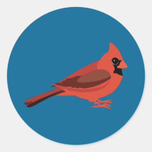 Cute Cartoon Cardinal Classic Round Sticker