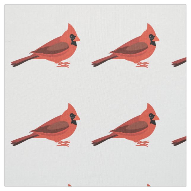 Cute Cartoon Cardinal Fabric (Swatch)