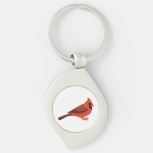 Cute Cartoon Cardinal Key Ring
