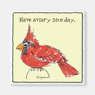 Cute Cartoon Cardinal Personalised Magnet