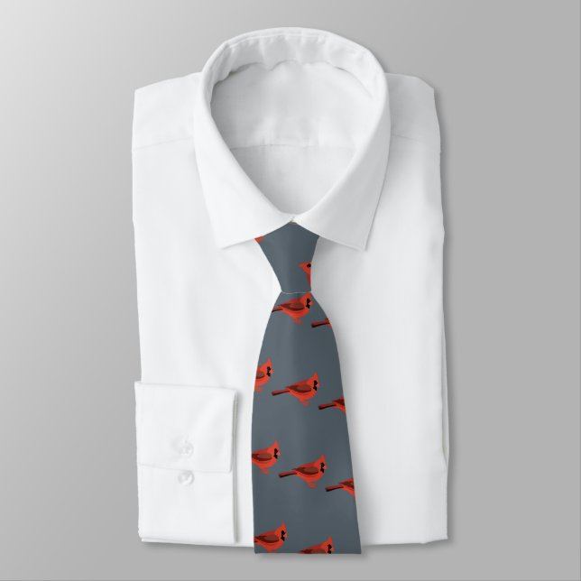 Cute Cartoon Cardinal Tie (Tied)
