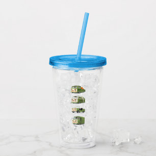 Cute Cartoon Cars Lineup Acrylic Tumbler