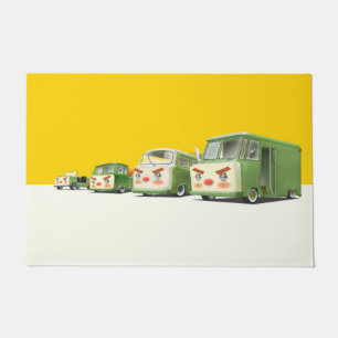 Cute Cartoon Cars Lineup Doormat