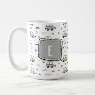 Cute Cartoon Cars Personalised Monogram Coffee Mug