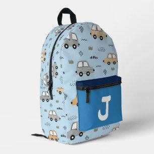 Cute Cartoon Cars Personalised Monogram Kids Backp Printed Backpack