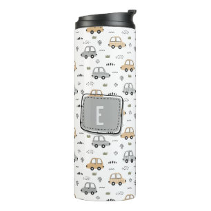 Cute Cartoon Cars Personalised Monogram Thermal Tumbler