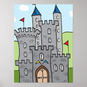Cute Cartoon Castle Poster