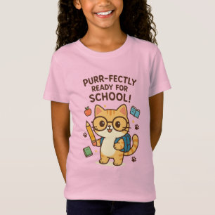 Cute Cartoon Cat Back To School Kids T-Shirt
