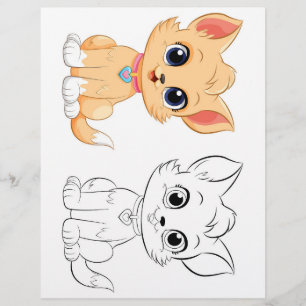 Cute Cartoon cat colouring page