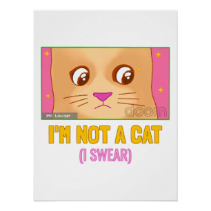 Cute Cartoon Cat Funny Cat Meme Adorable Cat Face Poster