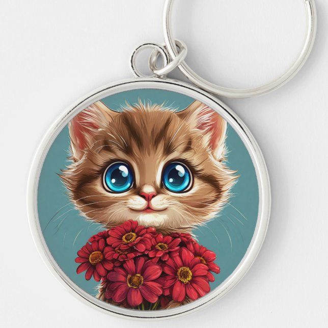 Cute cartoon Cat Key Ring (Front)