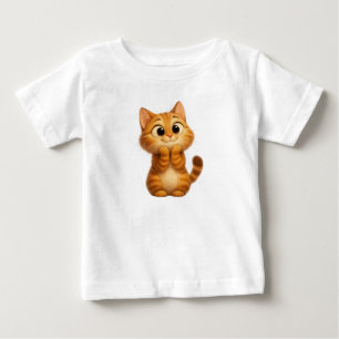 Cute Cartoon Cat,  Orange Tabby Cat Baby T-Shirt