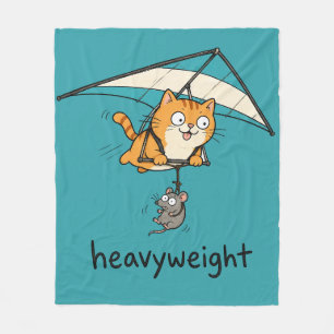 Cute Cartoon Cat Pun Design Fleece Blanket