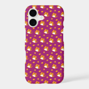 Cute Cartoon Cat Seamless Pattern   Kawaii Orange 