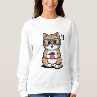 Cute Cartoon Cat Sweatshirt – Funny Cosy Cat 