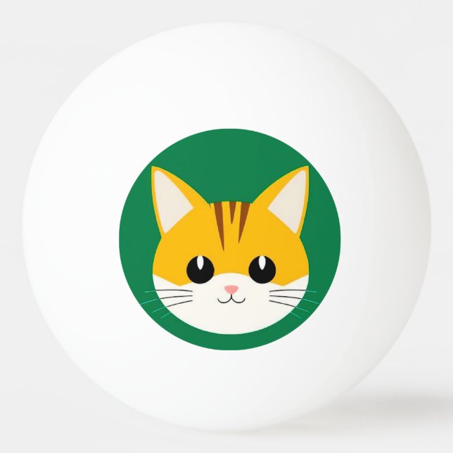 🐱 Cute Cartoon Cat Table Tennis Gift 🏓 Ping Pong Ball (Front)