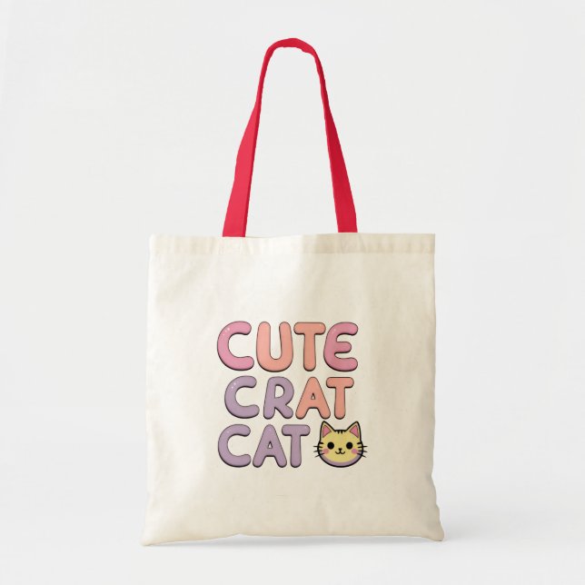 Cute Cartoon Cat Tote Bag (Front)