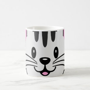 Cute Cartoon Cat with a Flower on Its Head Coffee Mug