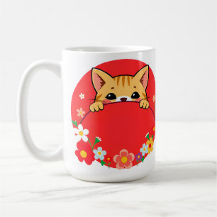 Cute Cartoon Cat with Bright Colours Coffee Mug