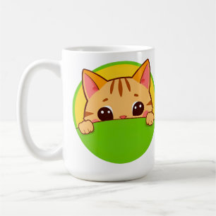 Cute Cartoon Cat with Bright Colours Coffee Mug