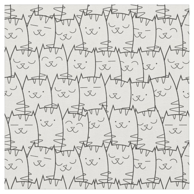 Cute cartoon cats fabric 2 (Close Up)