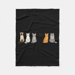 Cute Cartoon Cats For Cat Lovers Funny Cat Breed Fleece Blanket