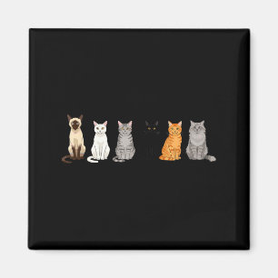 Cute Cartoon Cats For Cat Lovers Funny Cat Breed Magnet