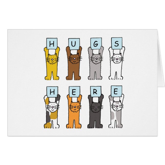 Cute Cartoon Cats Hugs Here (Front Horizontal)