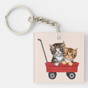 Cute Cartoon Cats Key Ring
