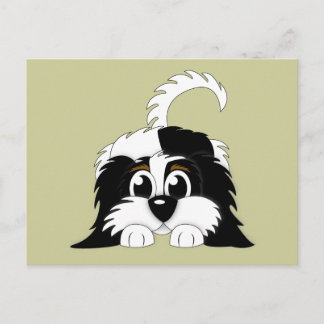 Cute Cartoon Cavachon Postcard