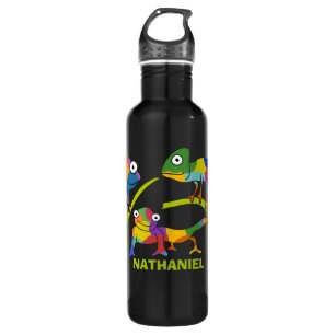 Cute Cartoon Chameleons Personalised 710 Ml Water Bottle