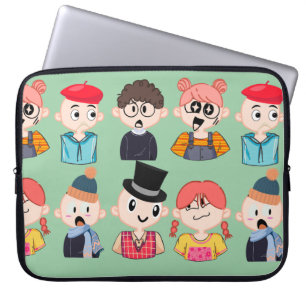 Cute Cartoon Characters Laptop Sleeve, Quirky Sleeve