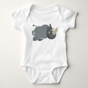 Cute Cartoon Charging Rhino Baby Apparel Bodysuit
