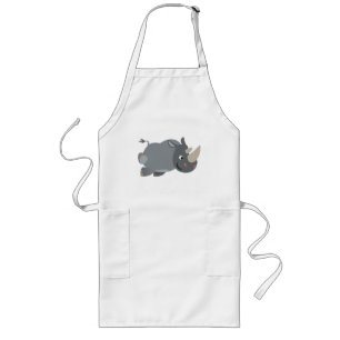 Cute Cartoon Charging Rhino Cooking Apron