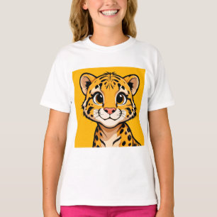 Cute Cartoon Cheetah Cub Illustration T-Shirt
