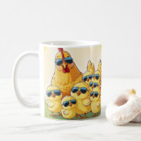 Cute Cartoon Chicken, Colorful Floral. Farm Animal