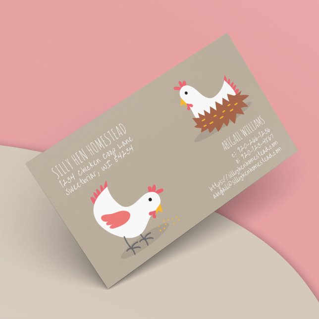 Cute Cartoon Chicken Hen Business Card (Creator Uploaded)