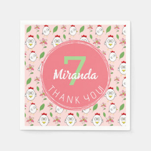 Cute Cartoon Chicken Illustration Napkin