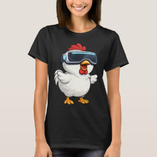 Cute Cartoon Chicken Vr Gamer T-Shirt