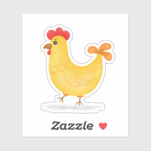 Cute Cartoon Chicken Walking