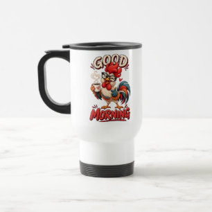Cute Cartoon Chicken with Mug