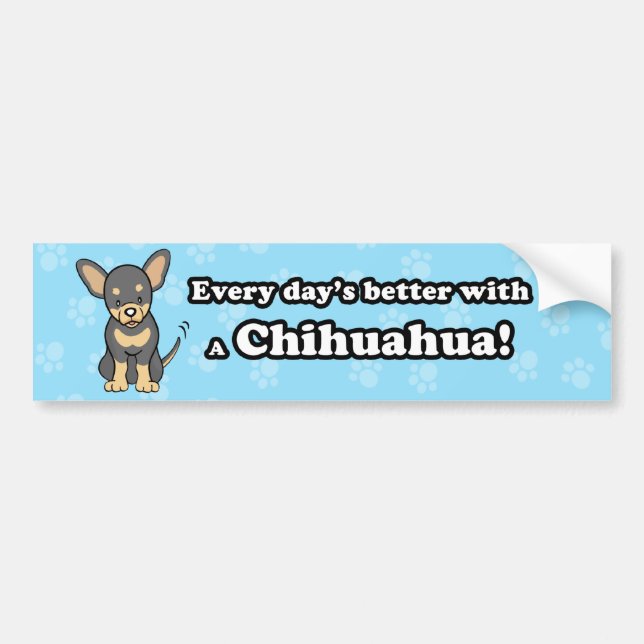 Cute Cartoon Chihuahua Bumper Sticker (Front)