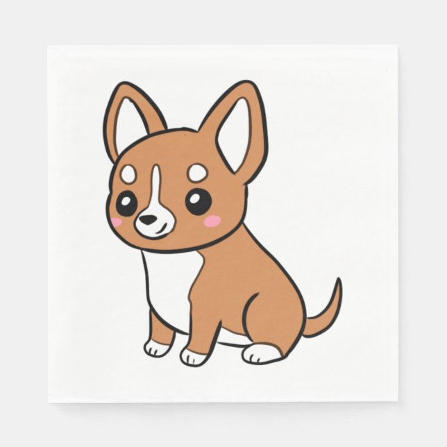 Cute cartoon chihuahua dog   napkin (Front)