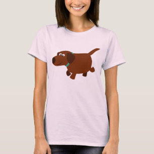 Cute Cartoon Chocolate Labrador Women T-Shirt