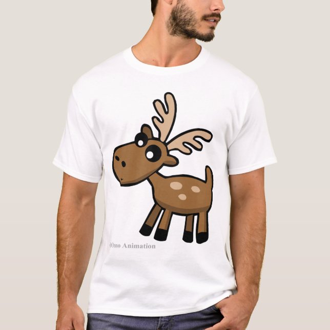 Cute cartoon chocolate Moose from Canada T Shirt (Front)