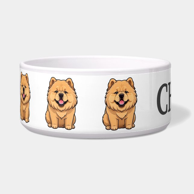 Cute Cartoon Chow Chow Puppy Personalise (Left)