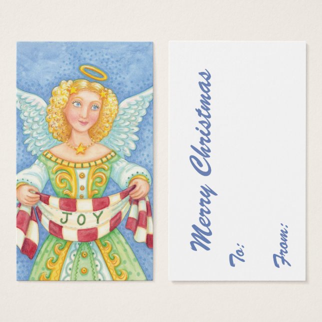 Cute Cartoon Christmas Angel Halo with Joy Banner (Front & Back)