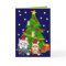 Cute Cartoon Christmas card with tree & cats