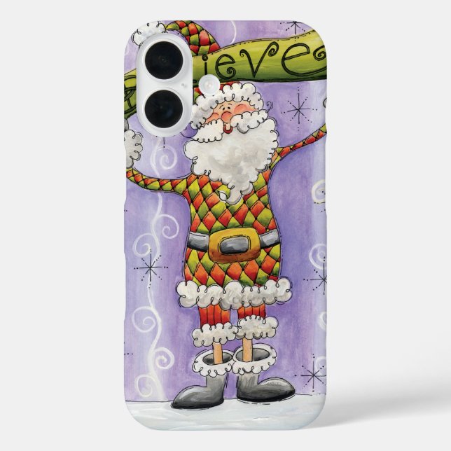 Cute Cartoon Christmas, I Believe in Santa Claus Case-Mate iPhone Case (Back)