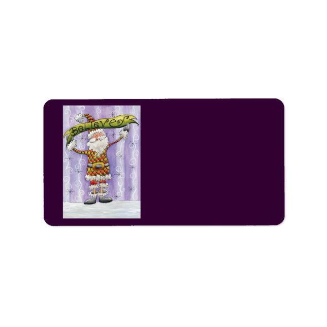 Cute Cartoon Christmas, I Believe in Santa Claus Label (Front)